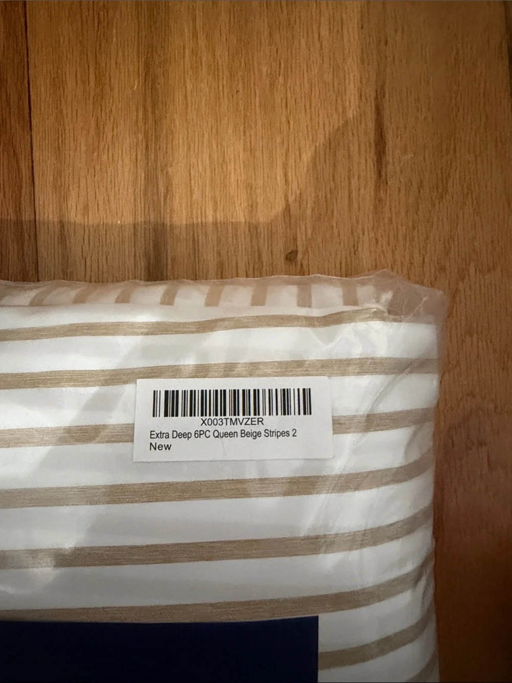 Queen Beige & White Striped sheet set